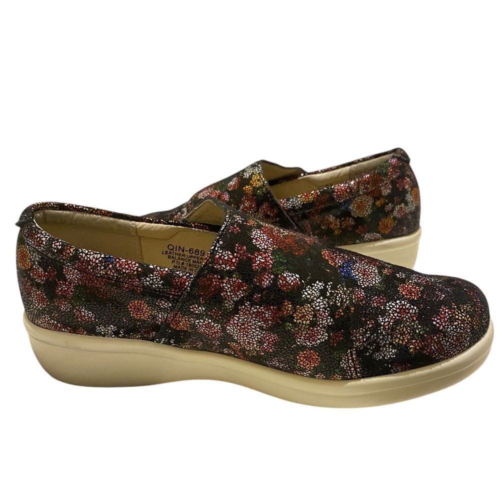 Algeria Clog Mule Shoes Leather Black Floral Comfortable Professional - Picture 5 of 14